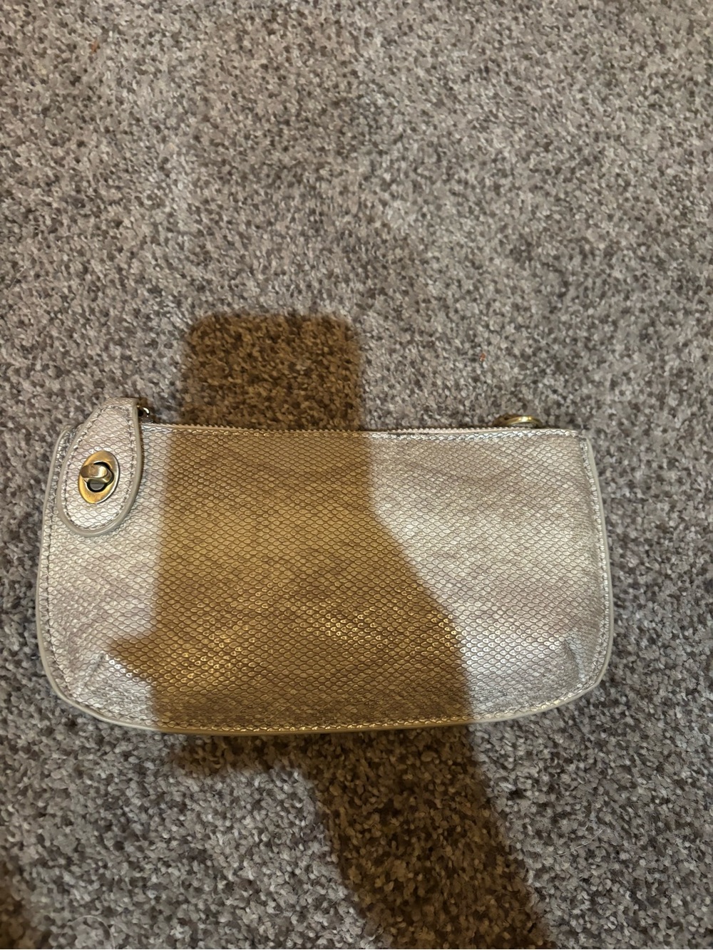 Metallic Silver Women's Clutch Handbag